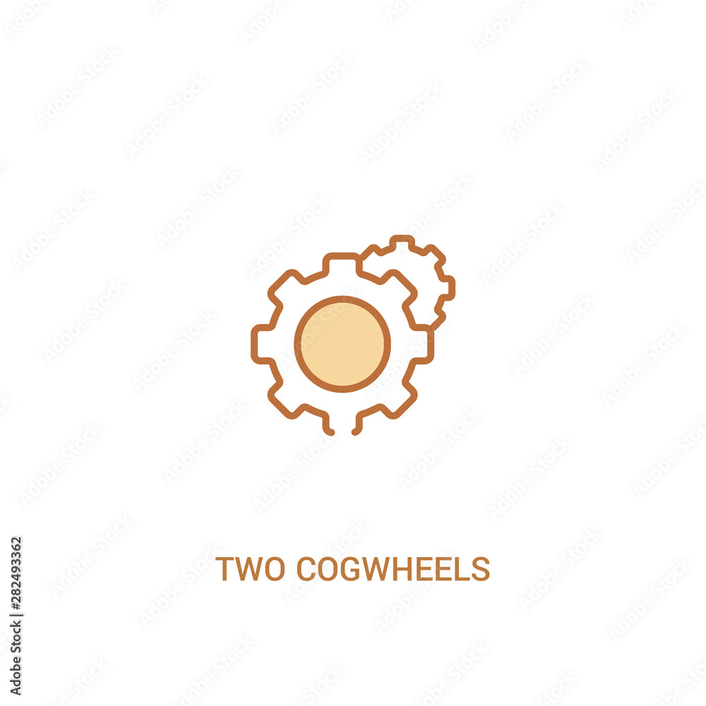 two cogwheels concept 2 colored icon. simple line element illustration. outline brown two cogwheels symbol. can be used for web and mobile ui/ux. two cogwheels concept 2 colored icon. simple line element illustration. outline brown two cogwheels symbol. can be used for web and mobile ui/ux.