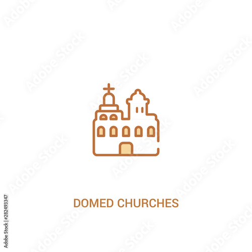 domed churches concept 2 colored icon. simple line element illustration. outline brown domed churches symbol. can be used for web and mobile ui/ux.