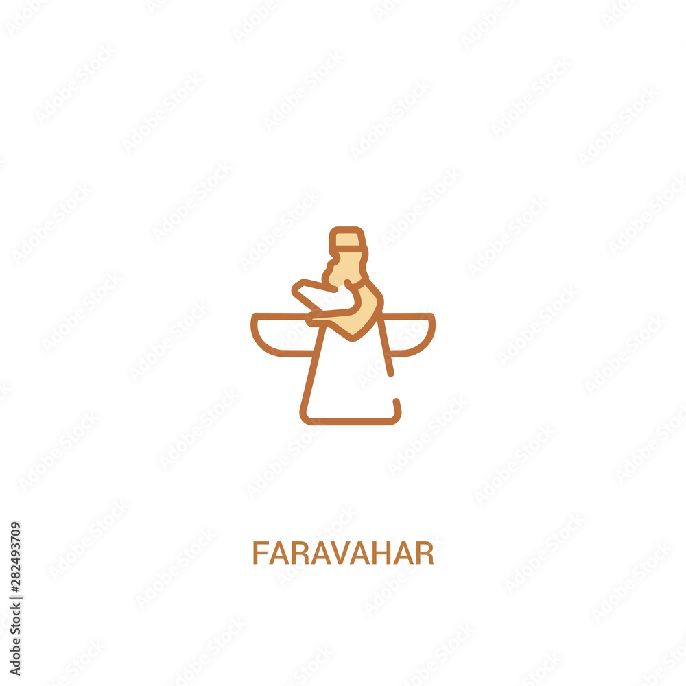 faravahar concept 2 colored icon. simple line element illustration. outline brown faravahar symbol. can be used for web and mobile ui/ux. faravahar concept 2 colored icon. simple line element illustration. outline brown faravahar symbol. can be used for web and mobile ui/ux.