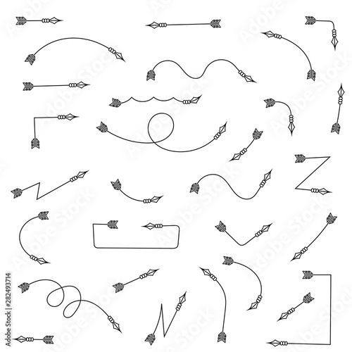 Decorative arrows. Indian black crossbow arrows