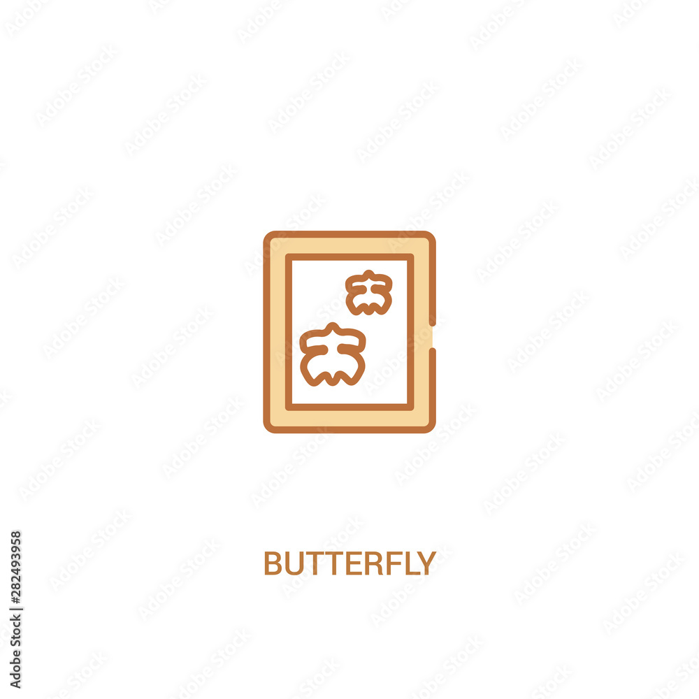 butterfly concept 2 colored icon. simple line element illustration. outline brown butterfly symbol. can be used for web and mobile ui/ux.