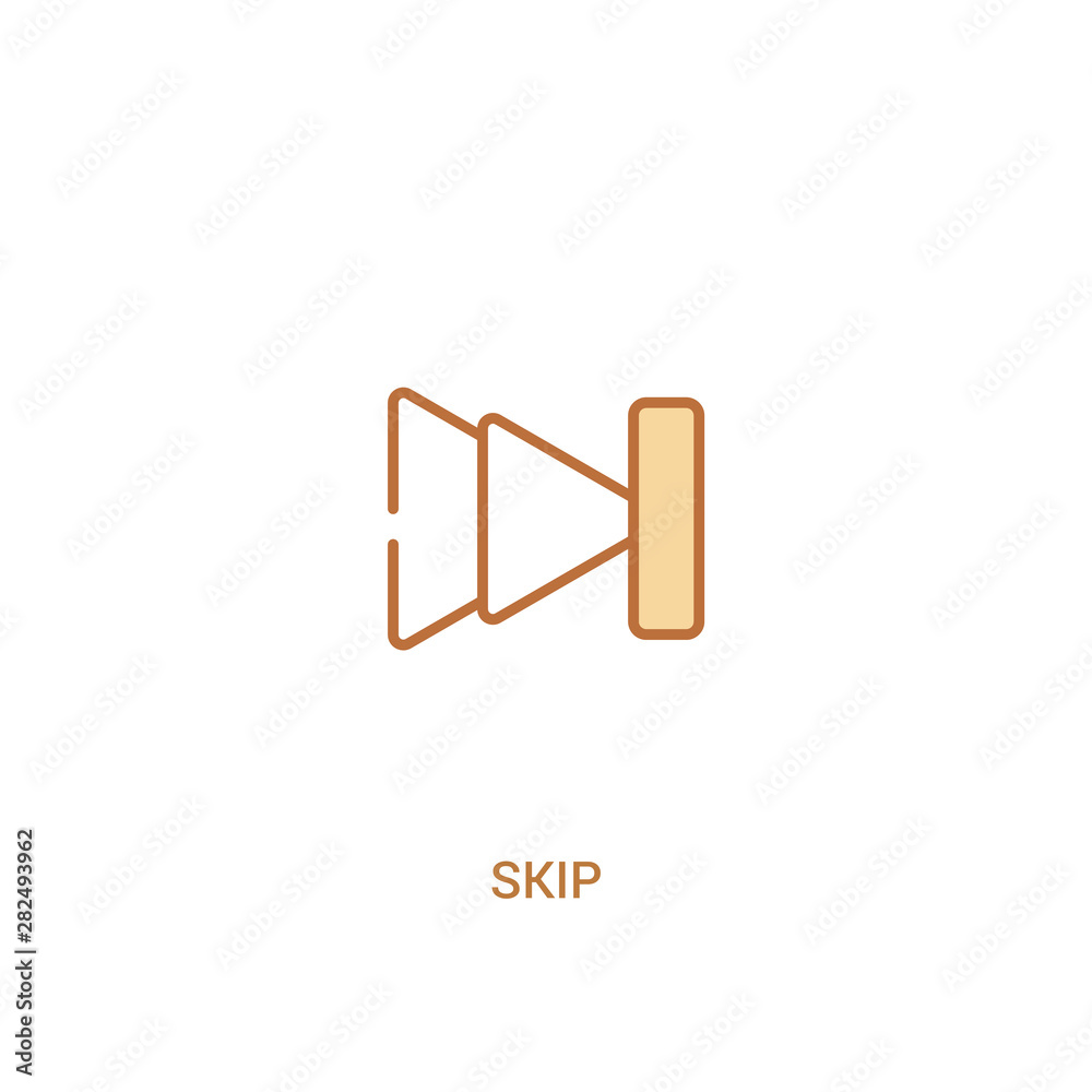 skip concept 2 colored icon. simple line element illustration. outline brown skip symbol. can be used for web and mobile ui/ux. skip concept 2 colored icon. simple line element illustration. outline brown skip symbol. can be used for web and mobile ui/ux.