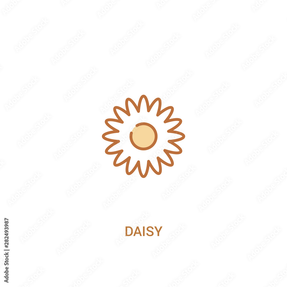 Fototapeta premium daisy concept 2 colored icon. simple line element illustration. outline brown daisy symbol. can be used for web and mobile ui/ux.