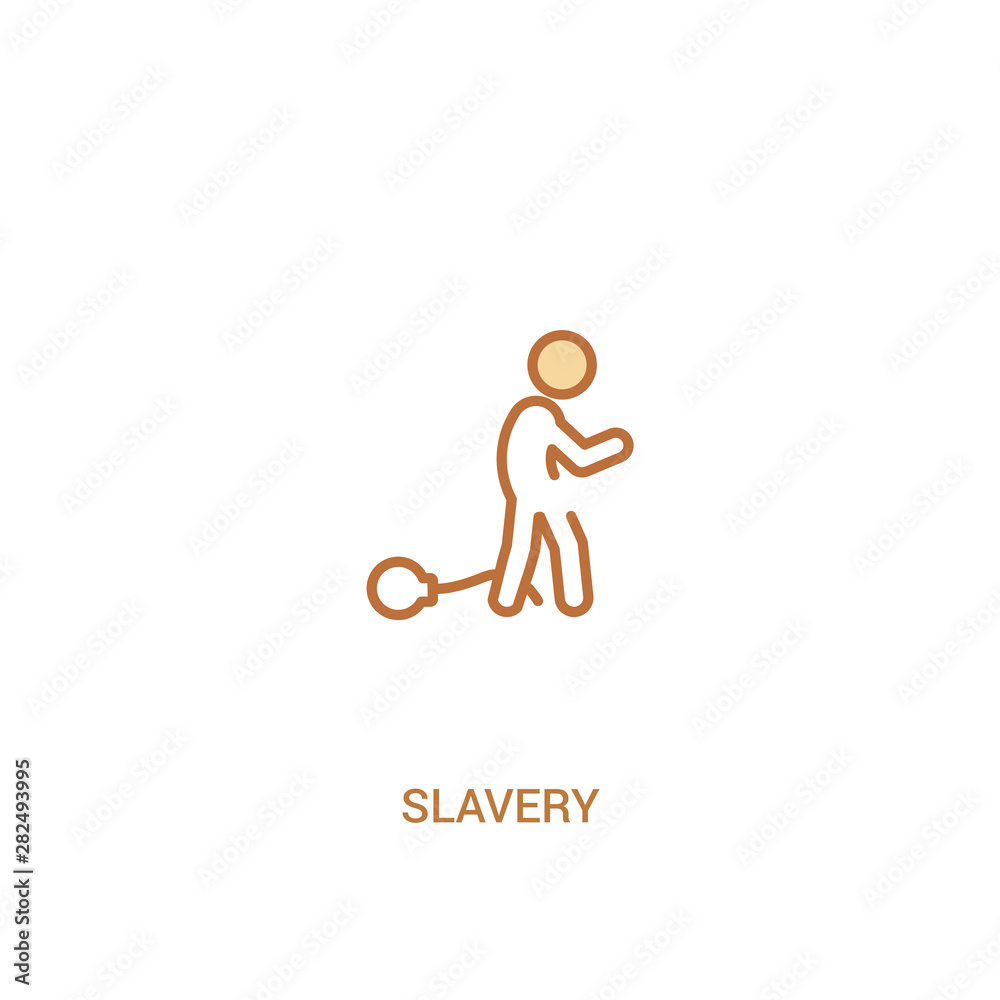 slavery concept 2 colored icon. simple line element illustration. outline brown slavery symbol. can be used for web and mobile ui/ux. slavery concept 2 colored icon. simple line element illustration. outline brown slavery symbol. can be used for web and mobile ui/ux.