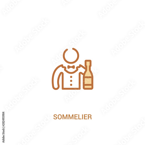 sommelier concept 2 colored icon. simple line element illustration. outline brown sommelier symbol. can be used for web and mobile ui/ux.