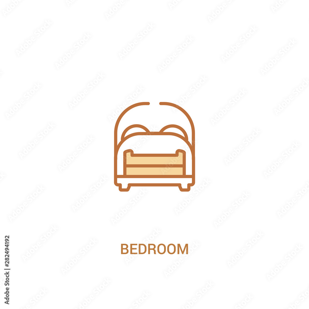 bedroom concept 2 colored icon. simple line element illustration. outline brown bedroom symbol. can be used for web and mobile ui/ux. bedroom concept 2 colored icon. simple line element illustration. outline brown bedroom symbol. can be used for web and mobile ui/ux.