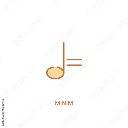 minim concept 2 colored icon. simple line element illustration. outline brown minim symbol. can be used for web and mobile ui/ux.