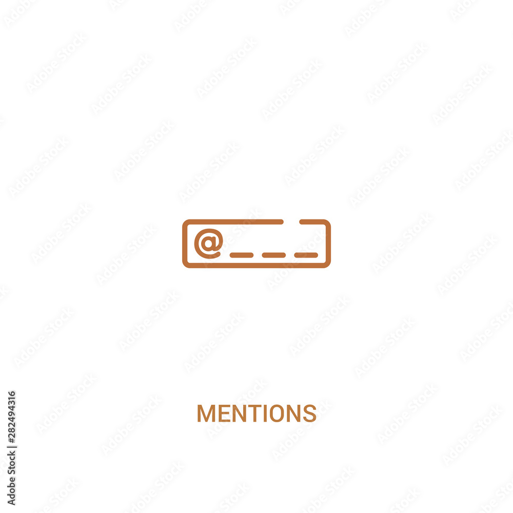 mentions concept 2 colored icon. simple line element illustration. outline brown mentions symbol. can be used for web and mobile ui/ux. mentions concept 2 colored icon. simple line element illustration. outline brown mentions symbol. can be used for web and mobile ui/ux.