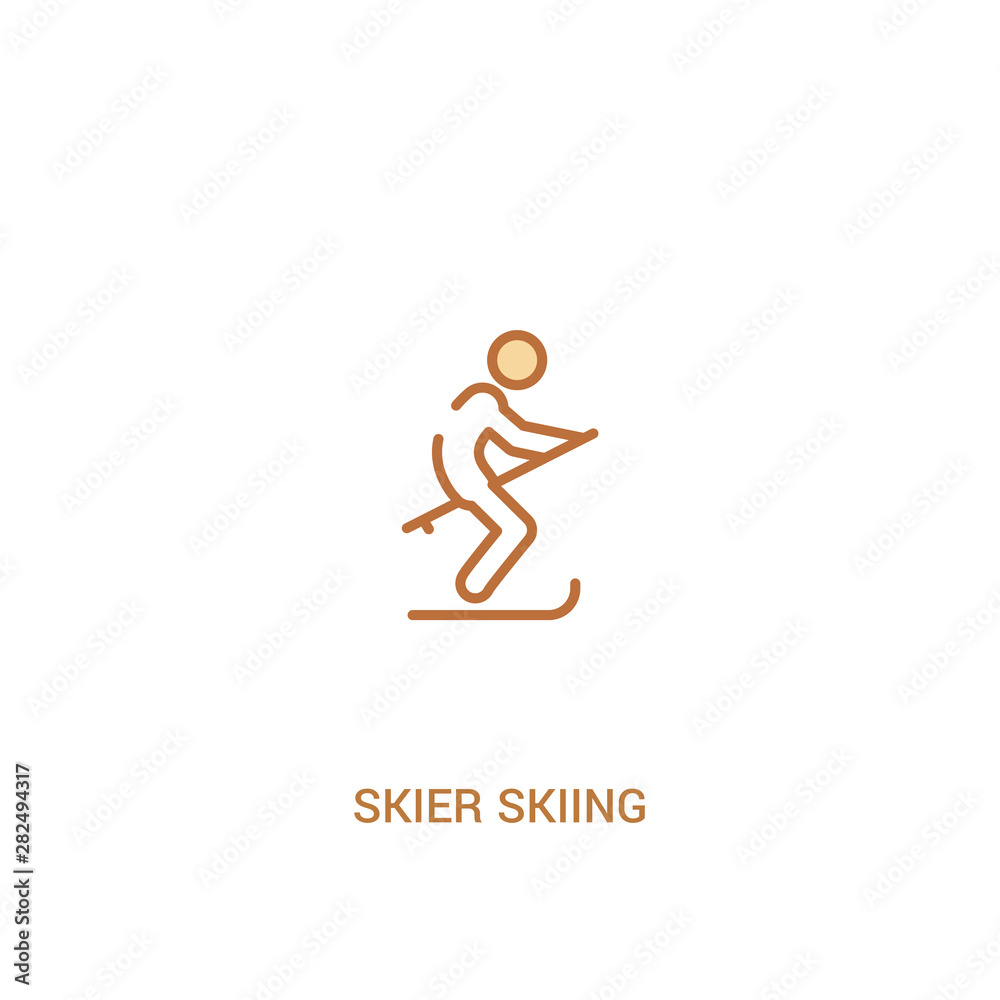 skier skiing concept 2 colored icon. simple line element illustration. outline brown skier skiing symbol. can be used for web and mobile ui/ux. skier skiing concept 2 colored icon. simple line element illustration. outline brown skier skiing symbol. can be used for web and mobile ui/ux.