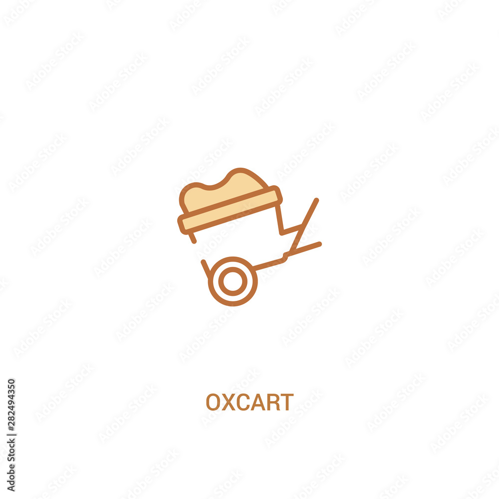 oxcart concept 2 colored icon. simple line element illustration ...