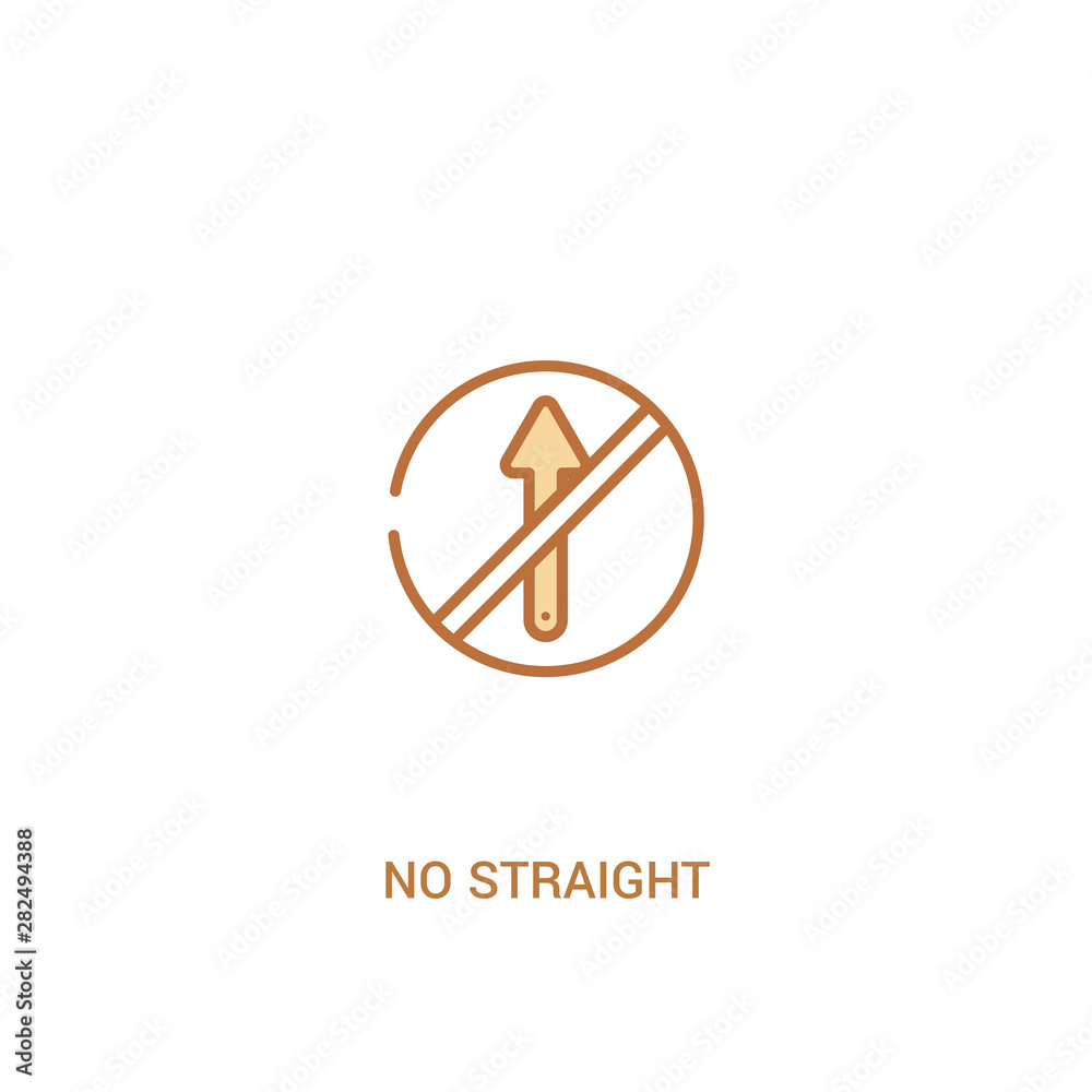 no straight concept 2 colored icon. simple line element illustration. outline brown no straight symbol. can be used for web and mobile ui/ux. no straight concept 2 colored icon. simple line element illustration. outline brown no straight symbol. can be used for web and mobile ui/ux.