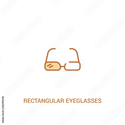rectangular eyeglasses concept 2 colored icon. simple line element illustration. outline brown rectangular eyeglasses symbol. can be used for web and mobile ui/ux.