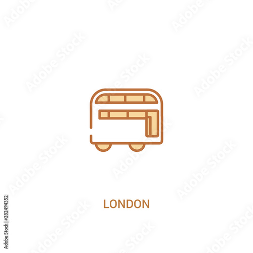 london concept 2 colored icon. simple line element illustration. outline brown london symbol. can be used for web and mobile ui/ux.