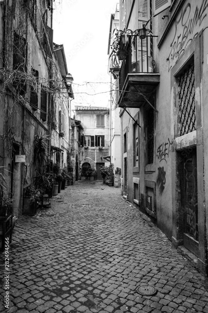 Beautiful view in the ancient center of Rome