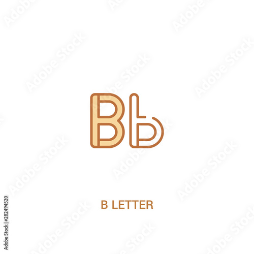 b letter concept 2 colored icon. simple line element illustration. outline brown b letter symbol. can be used for web and mobile ui/ux.