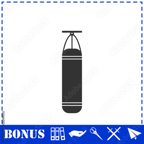 Punching bag icon flat