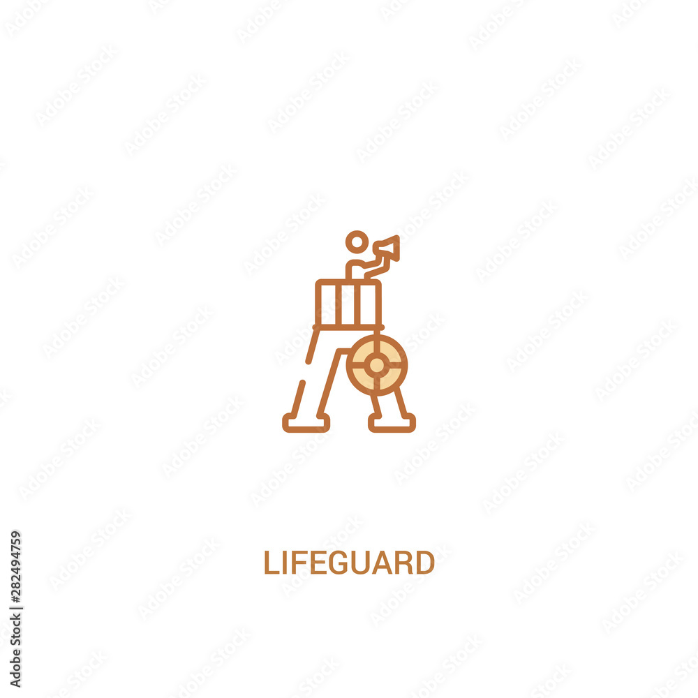 lifeguard concept 2 colored icon. simple line element illustration. outline brown lifeguard symbol. can be used for web and mobile ui/ux.
