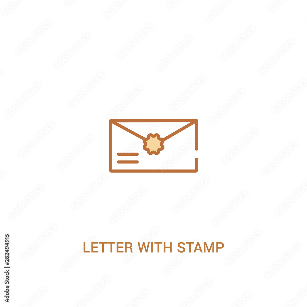 letter with stamp concept 2 colored icon. simple line element illustration. outline brown letter with stamp symbol. can be used for web and mobile ui/ux. letter with stamp concept 2 colored icon. simple line element illustration. outline brown letter with stamp symbol. can be used for web and mobile ui/ux.