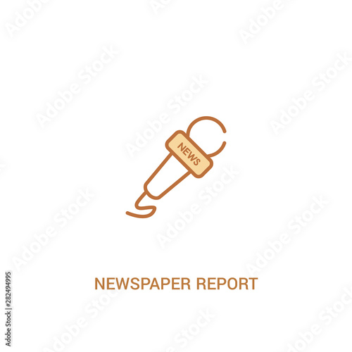 newspaper report concept 2 colored icon. simple line element illustration. outline brown newspaper report symbol. can be used for web and mobile ui/ux.