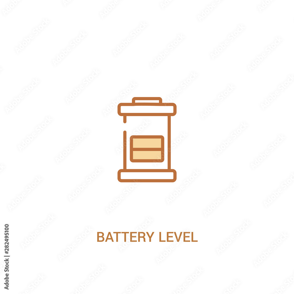 battery level concept 2 colored icon. simple line element illustration. outline brown battery level symbol. can be used for web and mobile ui/ux. battery level concept 2 colored icon. simple line element illustration. outline brown battery level symbol. can be used for web and mobile ui/ux.