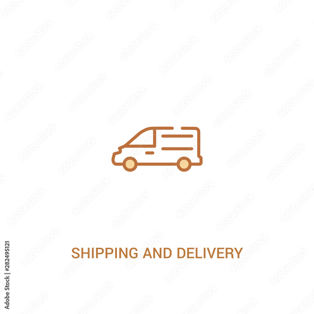shipping and delivery concept 2 colored icon. simple line element illustration. outline brown shipping and delivery symbol. can be used for web and mobile ui/ux.