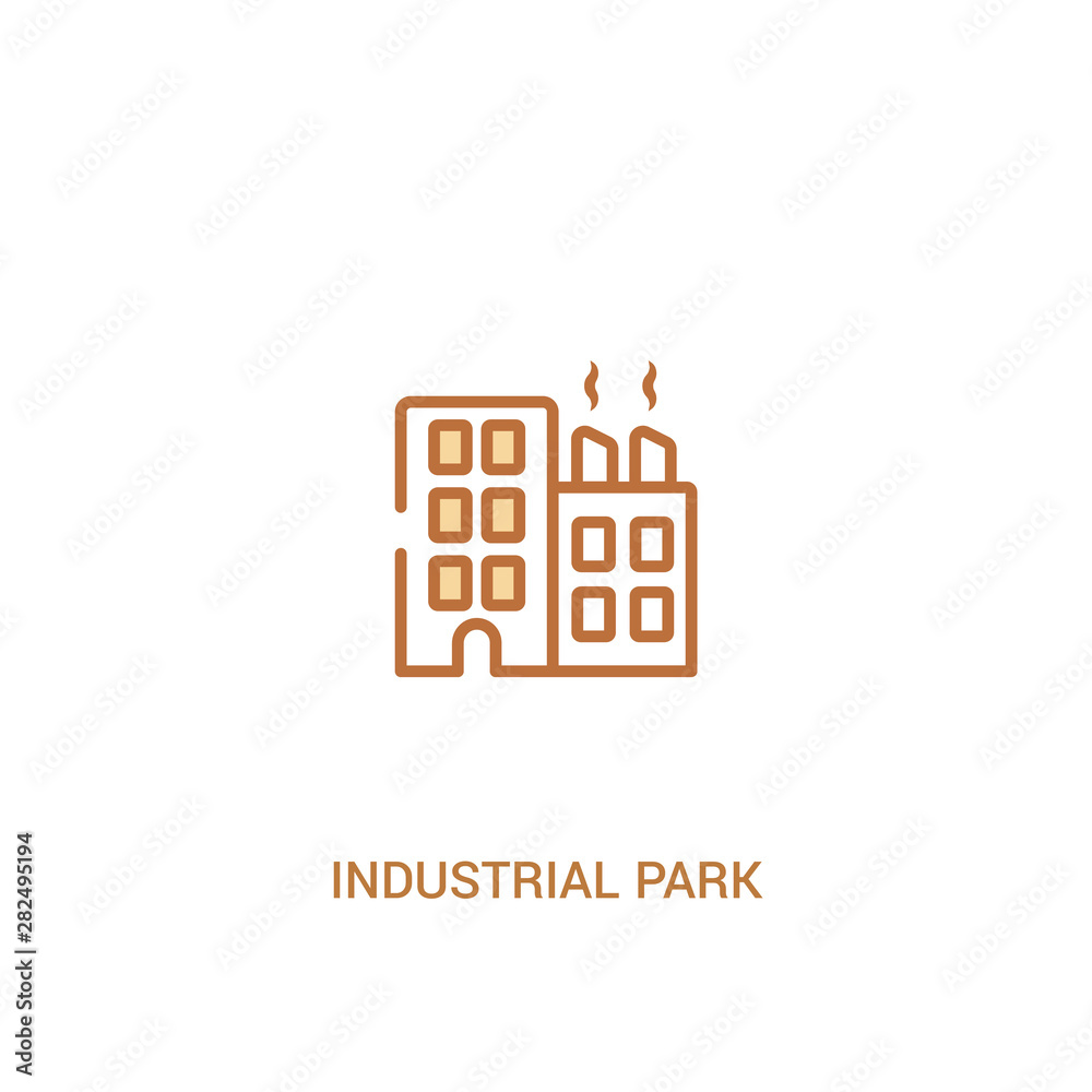 industrial park concept 2 colored icon. simple line element illustration. outline brown industrial park symbol. can be used for web and mobile ui/ux.