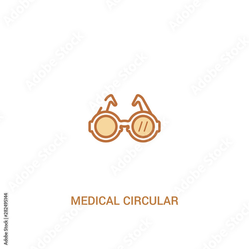 medical circular glasses concept 2 colored icon. simple line element illustration. outline brown medical circular glasses symbol. can be used for web and mobile ui/ux.