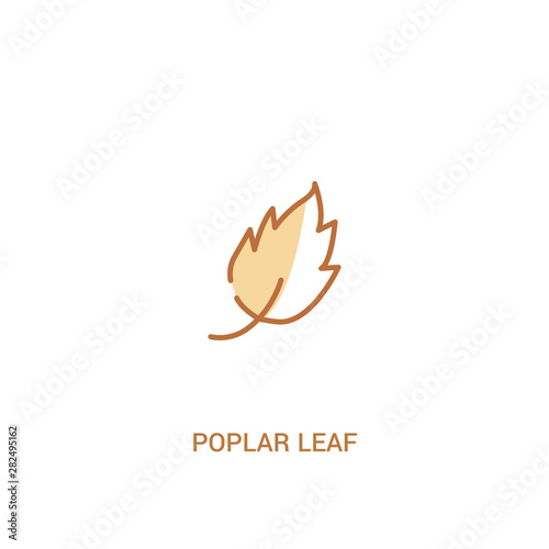 poplar leaf concept 2 colored icon. simple line element illustration. outline brown poplar leaf symbol. can be used for web and mobile ui ux.