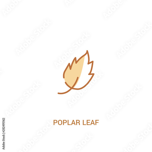 poplar leaf concept 2 colored icon. simple line element illustration. outline brown poplar leaf symbol. can be used for web and mobile ui/ux.