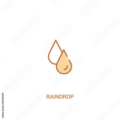 raindrop concept 2 colored icon. simple line element illustration. outline brown raindrop symbol. can be used for web and mobile ui/ux.