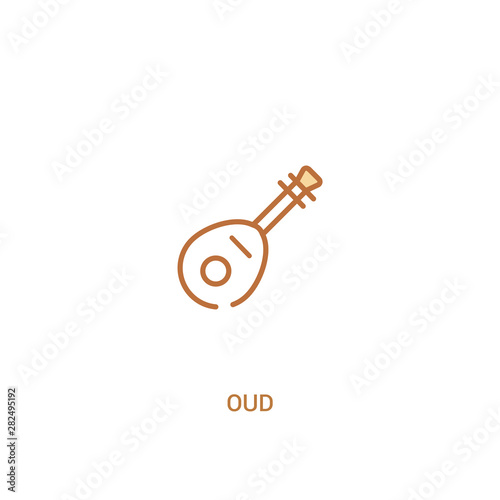 oud concept 2 colored icon. simple line element illustration. outline brown oud symbol. can be used for web and mobile ui/ux.