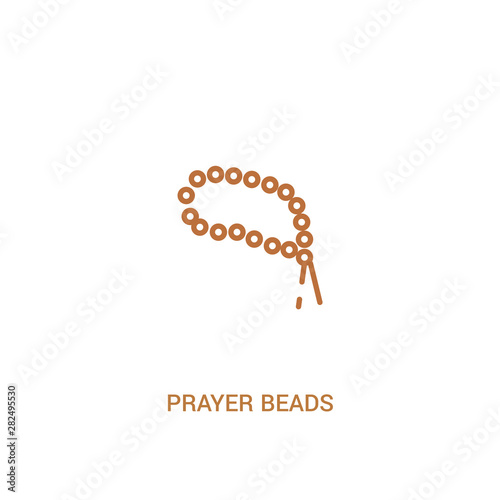 prayer beads concept 2 colored icon. simple line element illustration. outline brown prayer beads symbol. can be used for web and mobile ui/ux.