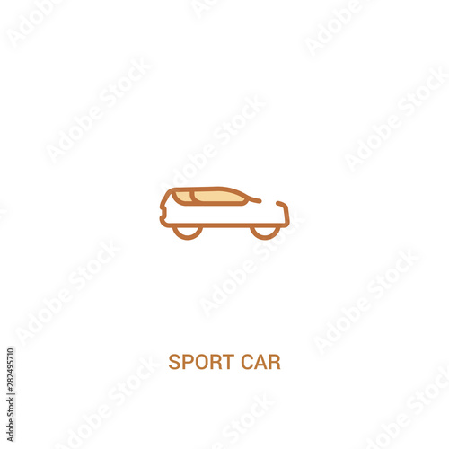 sport car concept 2 colored icon. simple line element illustration. outline brown sport car symbol. can be used for web and mobile ui/ux.