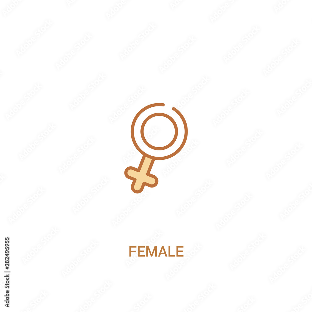 female concept 2 colored icon. simple line element illustration. outline brown female symbol. can be used for web and mobile ui/ux. female concept 2 colored icon. simple line element illustration. outline brown female symbol. can be used for web and mobile ui/ux.