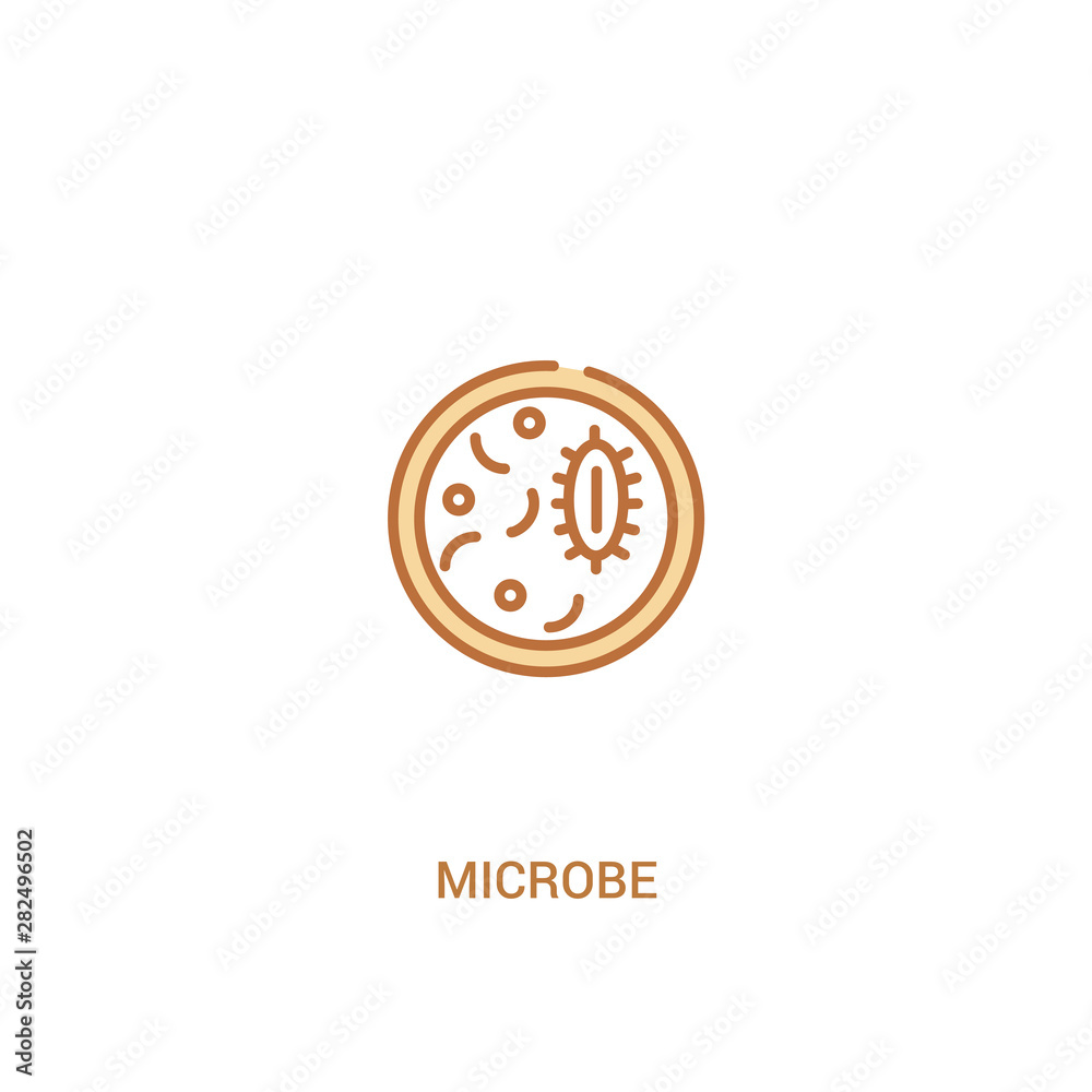 microbe concept 2 colored icon. simple line element illustration. outline brown microbe symbol. can be used for web and mobile ui/ux.