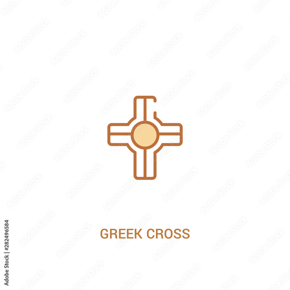 greek cross concept 2 colored icon. simple line element illustration. outline brown greek cross symbol. can be used for web and mobile ui/ux. greek cross concept 2 colored icon. simple line element illustration. outline brown greek cross symbol. can be used for web and mobile ui/ux.