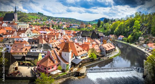 The amazing city of Cesky Krumlov in the Czech Republic. European historical center and splendor. photo