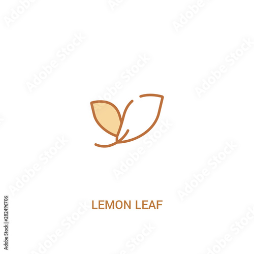 lemon leaf concept 2 colored icon. simple line element illustration. outline brown lemon leaf symbol. can be used for web and mobile ui/ux.