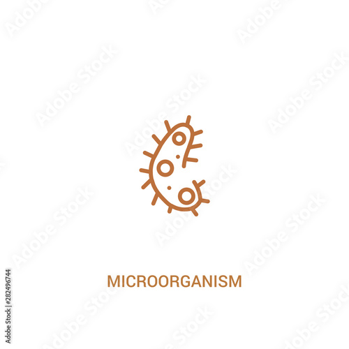 microorganism concept 2 colored icon. simple line element illustration. outline brown microorganism symbol. can be used for web and mobile ui/ux.