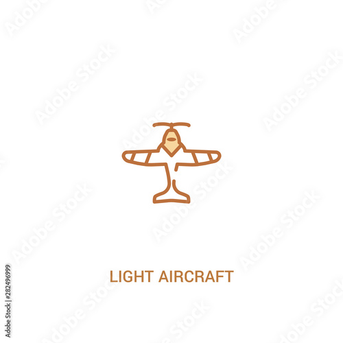 light aircraft concept 2 colored icon. simple line element illustration. outline brown light aircraft symbol. can be used for web and mobile ui/ux.