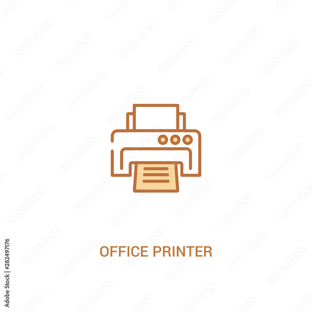 office printer concept 2 colored icon. simple line element illustration. outline brown office printer symbol. can be used for web and mobile ui/ux. office printer concept 2 colored icon. simple line element illustration. outline brown office printer symbol. can be used for web and mobile ui/ux.