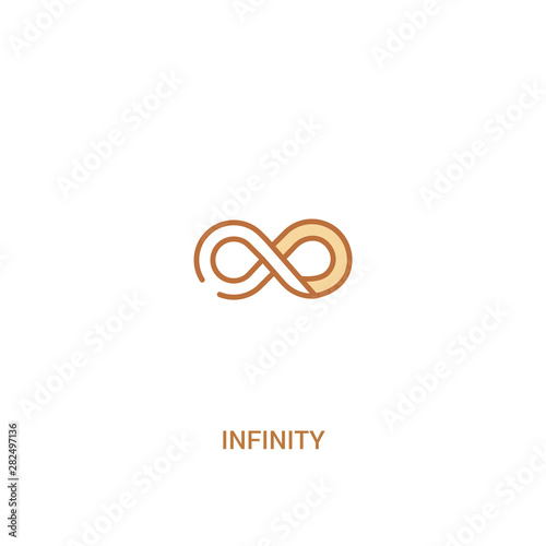 infinity concept 2 colored icon. simple line element illustration. outline brown infinity symbol. can be used for web and mobile ui/ux.