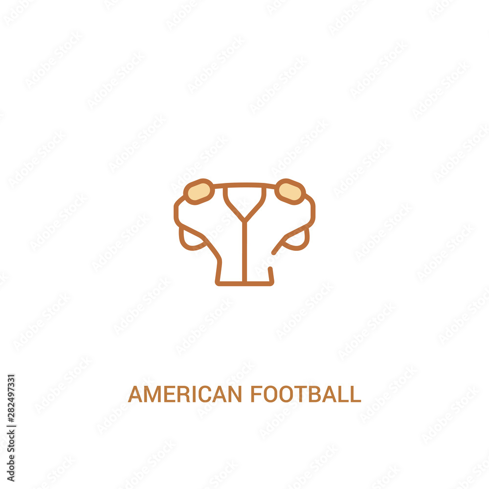 american football player black t shirt cloth concept 2 colored icon. simple line element illustration. outline brown american football player black t shirt cloth symbol. can be used for web and american football player black t shirt cloth concept 2 colored icon. simple line element illustration. outline brown american football player black t shirt cloth symbol. can be used for web and