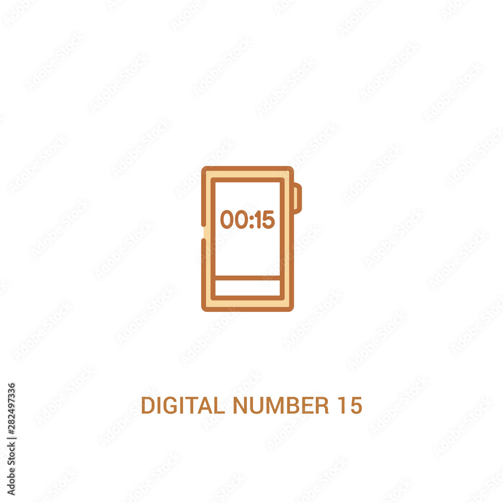 digital number 15 concept 2 colored icon. simple line element illustration. outline brown digital number 15 symbol. can be used for web and mobile ui/ux. digital number 15 concept 2 colored icon. simple line element illustration. outline brown digital number 15 symbol. can be used for web and mobile ui/ux.