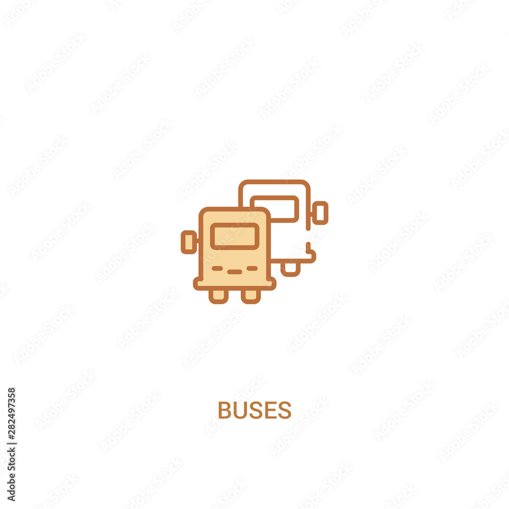 buses concept 2 colored icon. simple line element illustration. outline brown buses symbol. can be used for web and mobile ui/ux. buses concept 2 colored icon. simple line element illustration. outline brown buses symbol. can be used for web and mobile ui/ux.