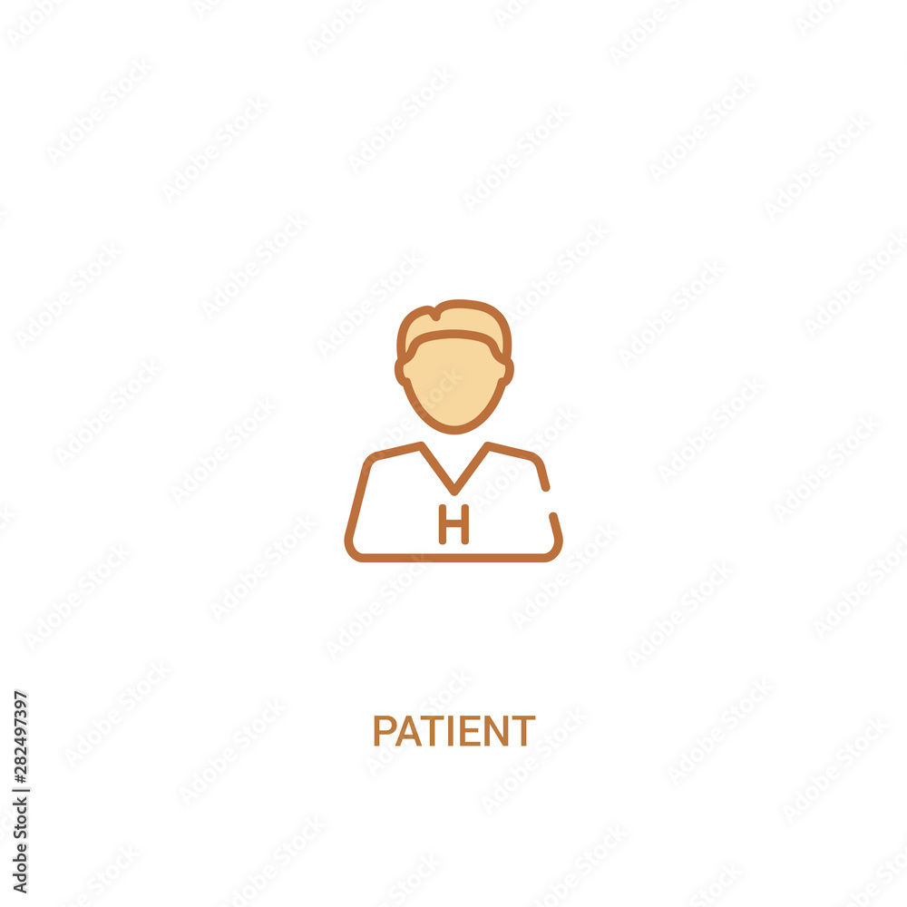 patient concept 2 colored icon. simple line element illustration. outline brown patient symbol. can be used for web and mobile ui/ux.