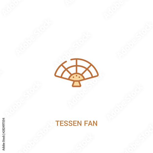 tessen fan concept 2 colored icon. simple line element illustration. outline brown tessen fan symbol. can be used for web and mobile ui/ux.