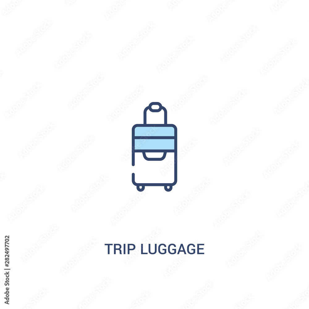 trip luggage concept 2 colored icon. simple line element illustration. outline blue trip luggage symbol. can be used for web and mobile ui/ux. trip luggage concept 2 colored icon. simple line element illustration. outline blue trip luggage symbol. can be used for web and mobile ui/ux.