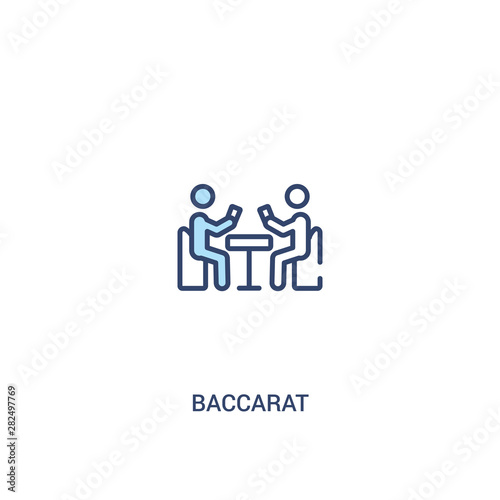 baccarat concept 2 colored icon. simple line element illustration. outline blue baccarat symbol. can be used for web and mobile ui/ux.