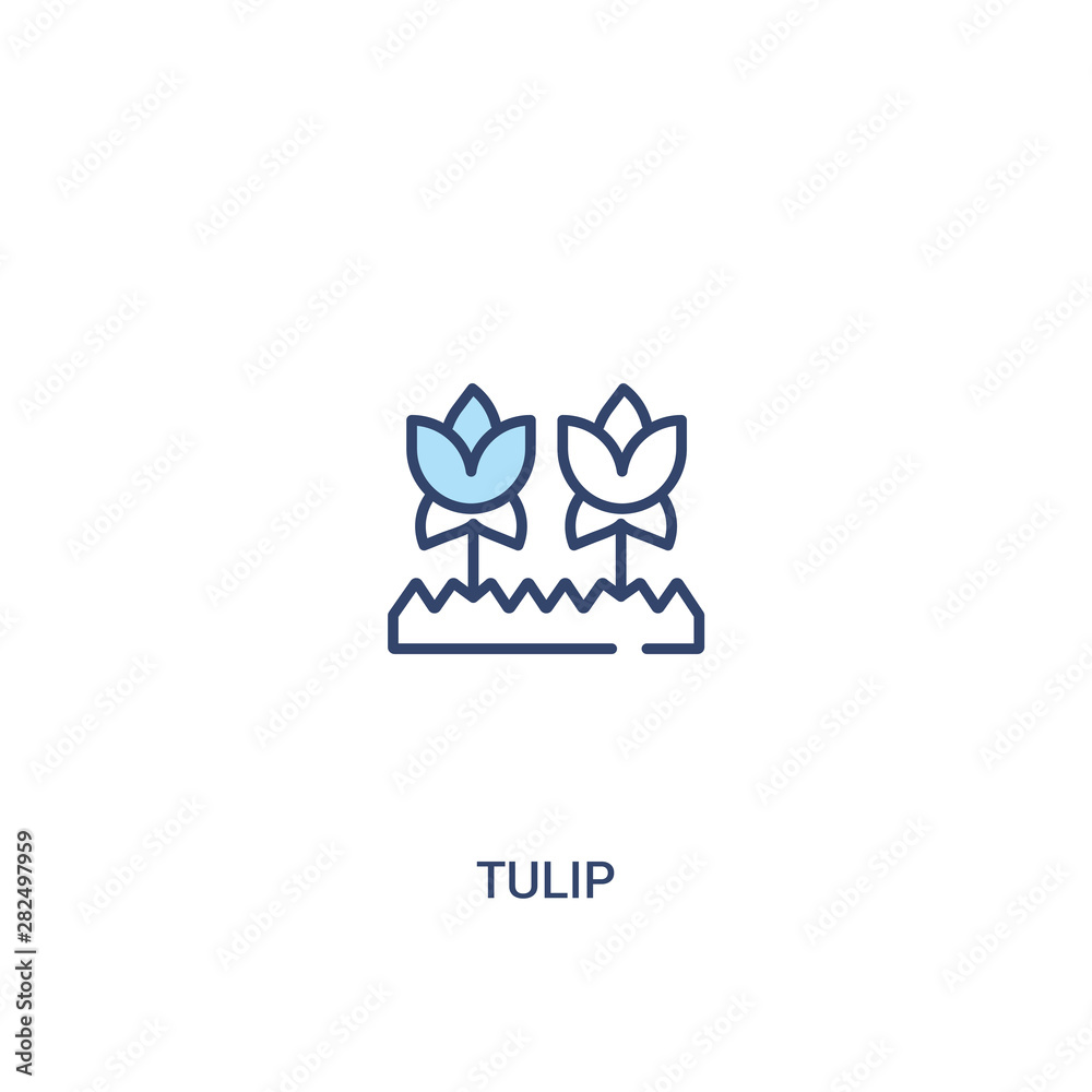 tulip concept 2 colored icon. simple line element illustration. outline blue tulip symbol. can be used for web and mobile ui/ux. tulip concept 2 colored icon. simple line element illustration. outline blue tulip symbol. can be used for web and mobile ui/ux.